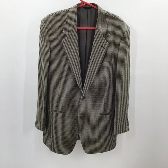 Daniel Hechter Other - VTG Daniel Hechter Foley's Blazer 44 Chest Sport Coat Check Black Tan USA Made